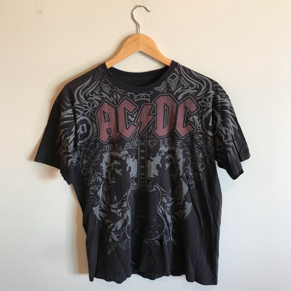 AC / DC Black Ice t shirt Y2K concert band shirt